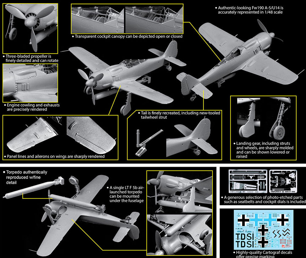 フォッケウルフ Fw190A-5/U14 雷撃機 プラモデル (ドラゴン 1/48 Master Series No.5569) 商品画像_2