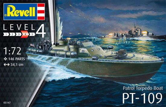 哨戒魚雷艇 PT-109 プラモデル (レベル 1/72 艦船モデル No.05147) 商品画像