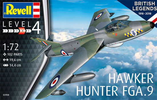 ホーカー ハンター FGA.9 プラモデル (レベル 1/72 Aircraft No.03908) 商品画像