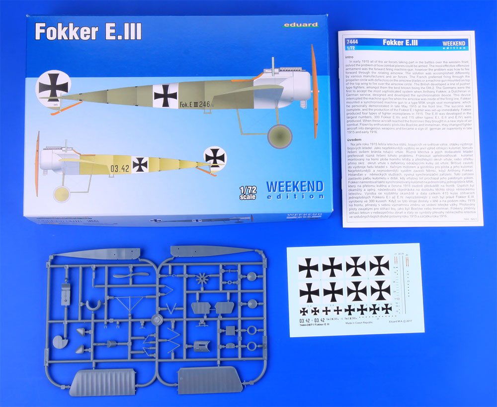 フォッカー E.3 プラモデル (エデュアルド 1/72 ウィークエンド エディション No.7444) 商品画像_1