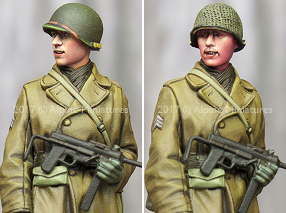 WW2 アメリカ 歩兵部隊 下士官 (外套姿) レジン (アルパイン 1/35 フィギュア No.AM35241) 商品画像_2