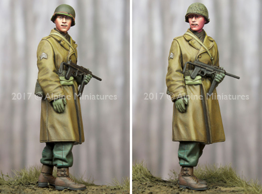 WW2 アメリカ 歩兵部隊 下士官 (外套姿) レジン (アルパイン 1/35 フィギュア No.AM35241) 商品画像_3