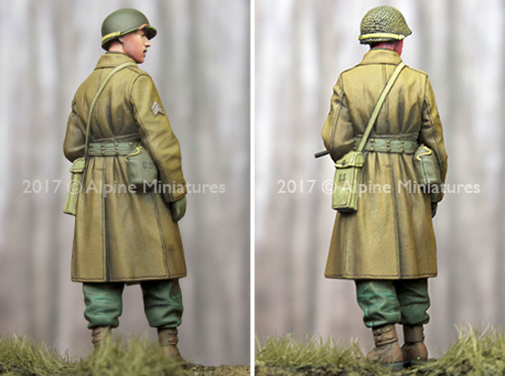 WW2 アメリカ 歩兵部隊 下士官 (外套姿) レジン (アルパイン 1/35 フィギュア No.AM35241) 商品画像_4