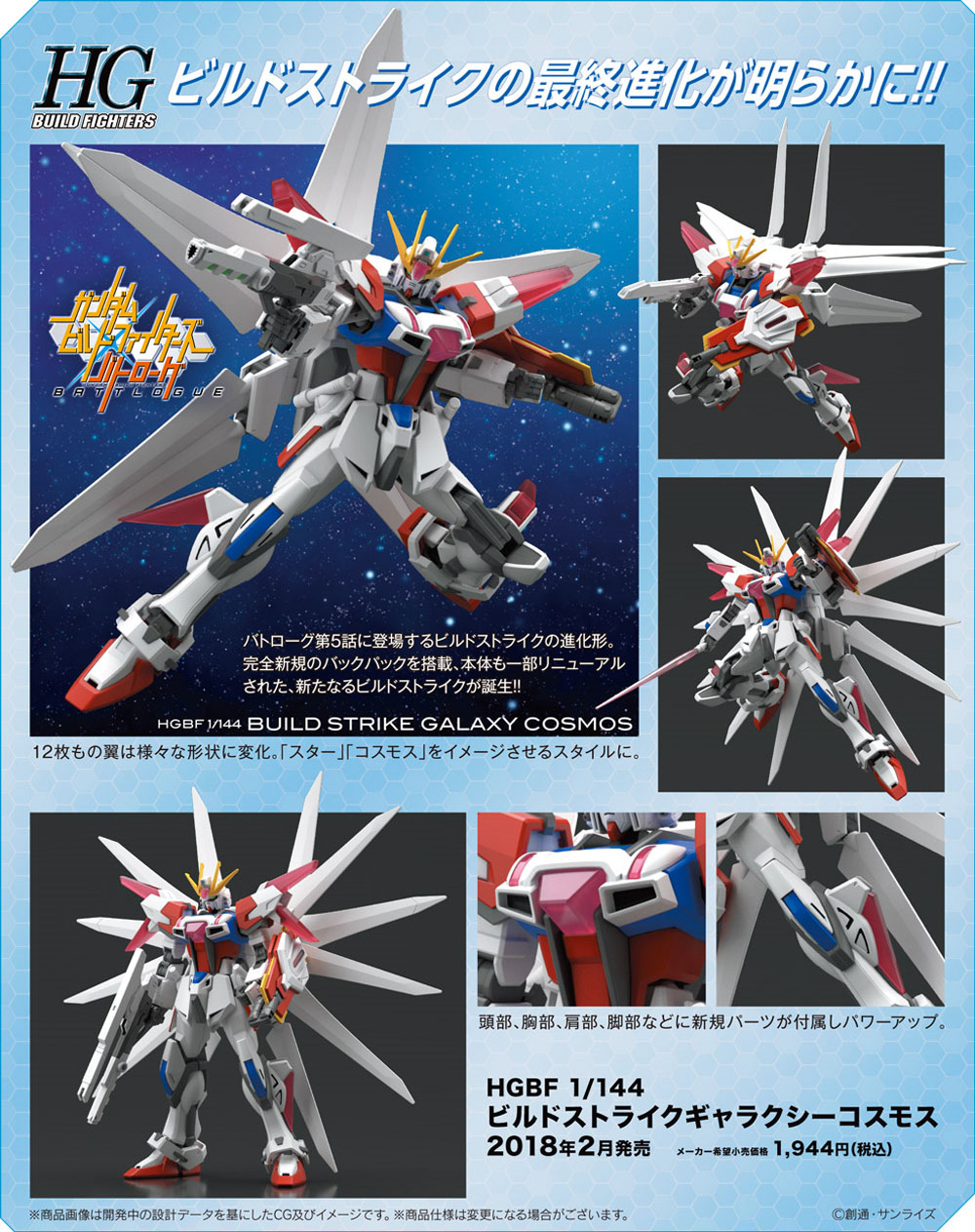 ビルドストライクギャラクシーコスモス プラモデル (バンダイ HGBF ガンダムビルドファイターズ No.066) 商品画像_4