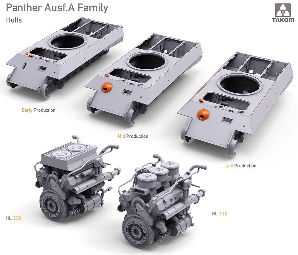 WW2 ドイツ軍 中戦車 Sd.Kfz 171 パンターA型 前期型 フルインテリアキット プラモデル (タコム 1/35 ミリタリー No.2097) 商品画像_2