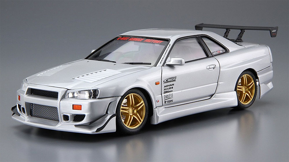 C-WEST BNR34 スカイライン GT-R '02 (ニッサン) プラモデル (アオシマ 1/24 ザ・チューンドカー No.旧050) 商品画像_2