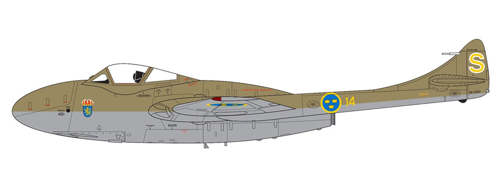 デハビラント バンパイア T.11/J-28C プラモデル (エアフィックス 1/72 ミリタリーエアクラフト No.A02058A) 商品画像_3