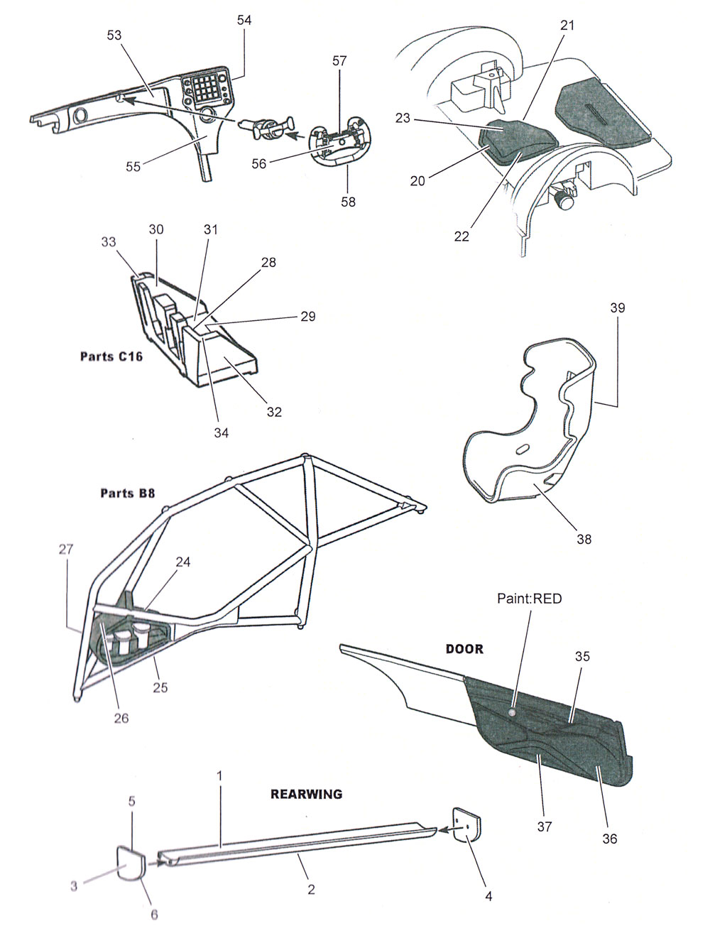 BMW M6 GT3 カーボンデカール デカール (スタジオ27 ツーリングカー/GTカー カーボンデカール No.CD24028) 商品画像_2