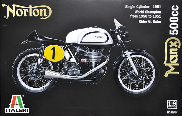 ノートン マンクス 500cc 1951 プラモデル (イタレリ 1/9 モーターサイクル No.4602) 商品画像