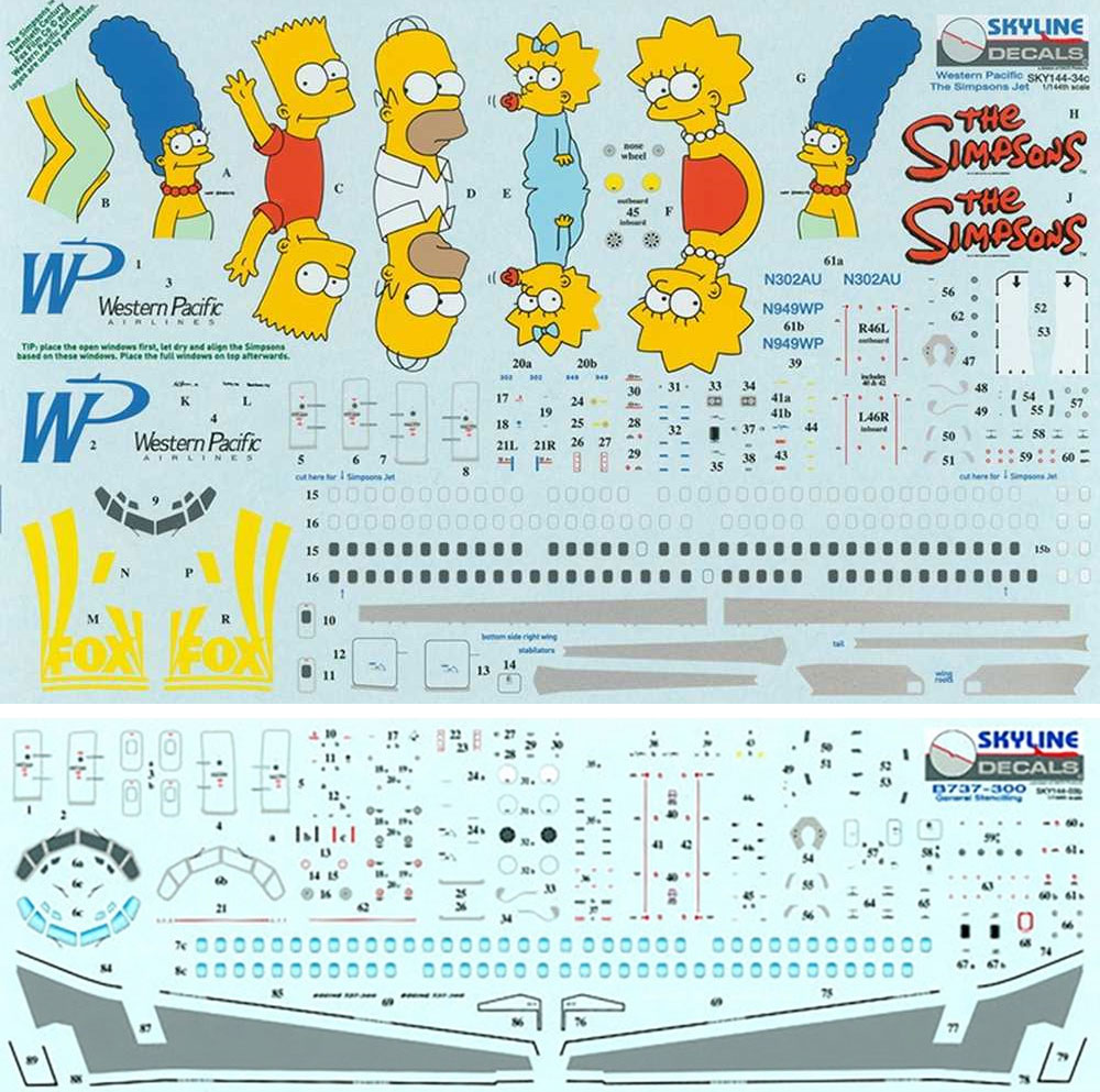 ボーイング B737-300 ザ・シンプソンズ プラモデル (DACO SKYLINE MODELS No.SKY144-03b) 商品画像_1