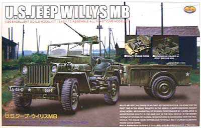 U.S.ジープ・ウィリスMB / ブローニングM2キャリバー50付 プラモデル (ミツワ 1/20 EXCELLENT SCALE MODEL KIT No.420) 商品画像