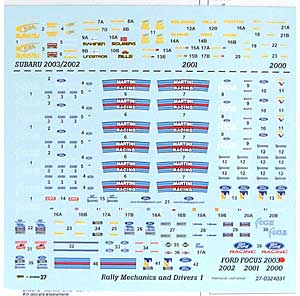 ラリー メカニックセット 1 デカール (スタジオ27 ラリーカー オリジナルデカール No.DC665C) 商品画像