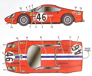 フェラーリ ディノ 246GT LM 1972 デカール (スタジオ27 ツーリングカー/GTカー オリジナルデカール No.DC670C) 商品画像_1