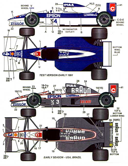 ティレル020 テスト&シーズン'91 デカール デカール (スタジオ27 F-1 オリジナルデカール No.旧DC639C) 商品画像_2