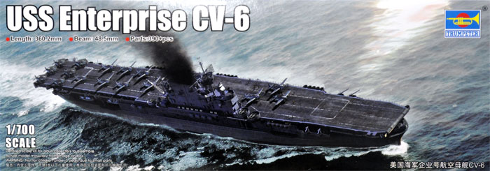 アメリカ海軍 航空母艦 CV-6 エンタープライズ プラモデル (トランペッター 1/700 艦船シリーズ No.06708) 商品画像