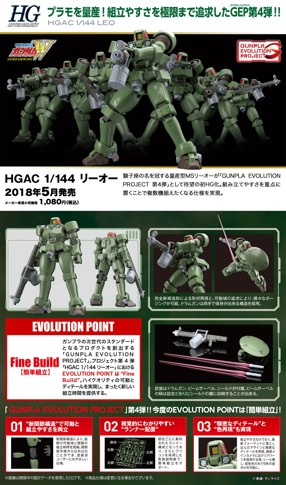 OZ-06MS リーオー プラモデル (バンダイ HGAC ハイグレード アフターコロニー No.211) 商品画像_4