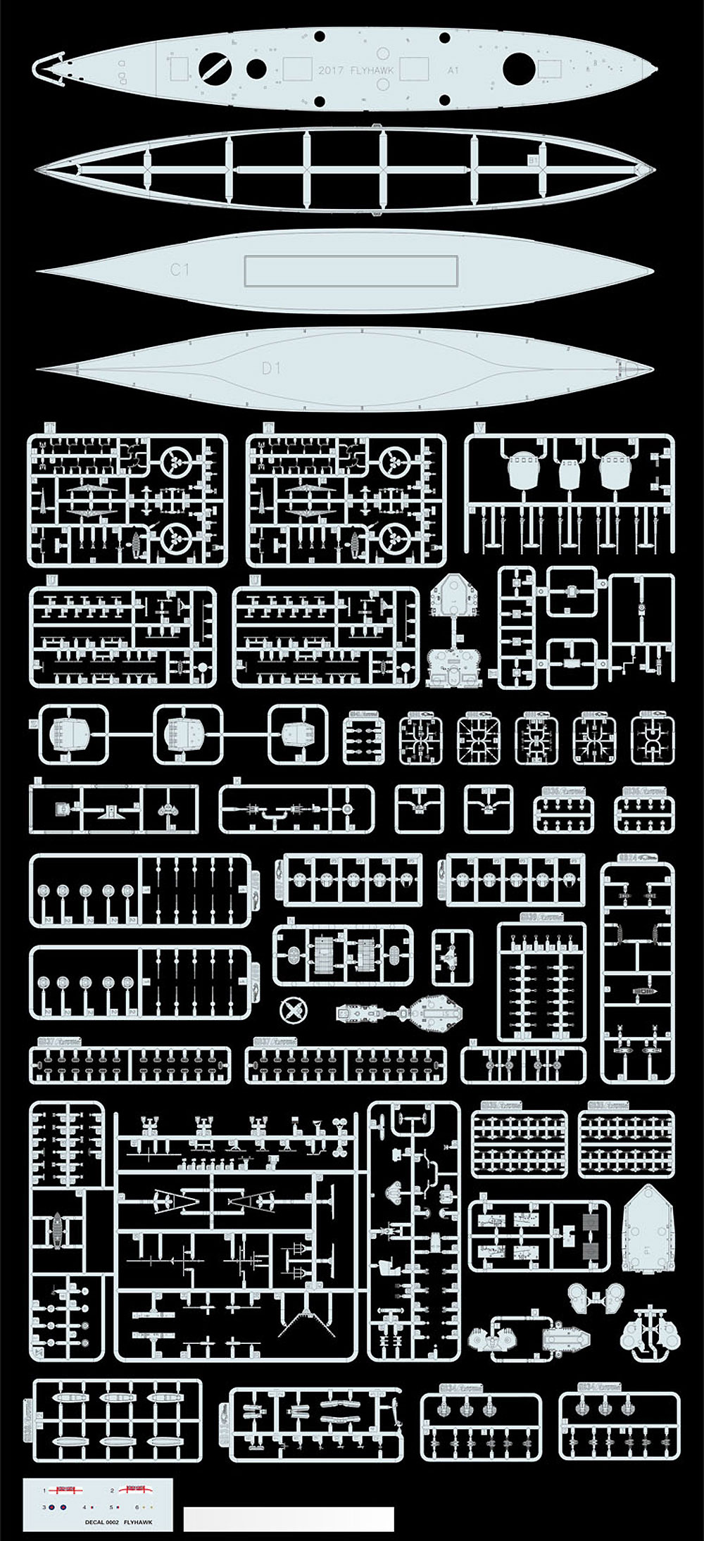 イギリス海軍 戦艦 プリンス オブ ウェールズ 1941年12月 プラモデル (フライホーク 1/700 艦船 No.FH1117) 商品画像_1