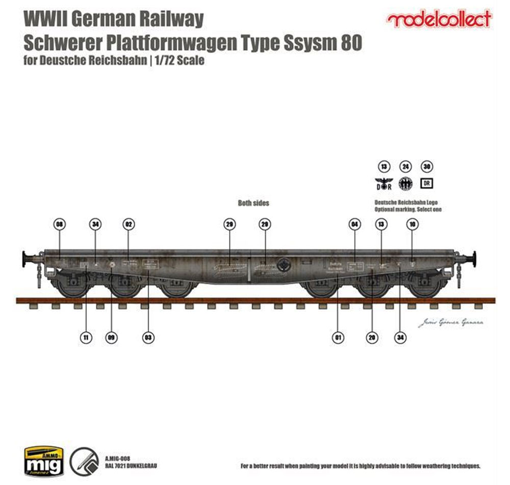 ドイツ 平貨車 SSYMS 80 プラモデル (モデルコレクト 1/72 AFV キット No.UA72043) 商品画像_2
