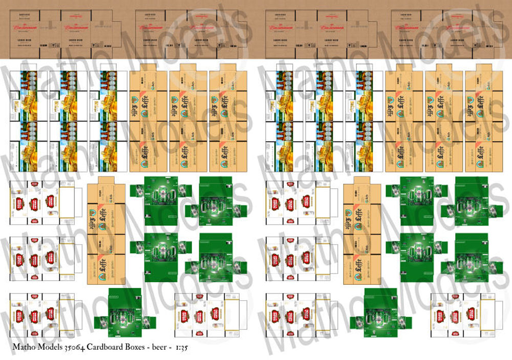 段ボール箱セット (ビール) ペーパークラフト (マソモデルズ ペーパーアクセサリー No.35064) 商品画像_1