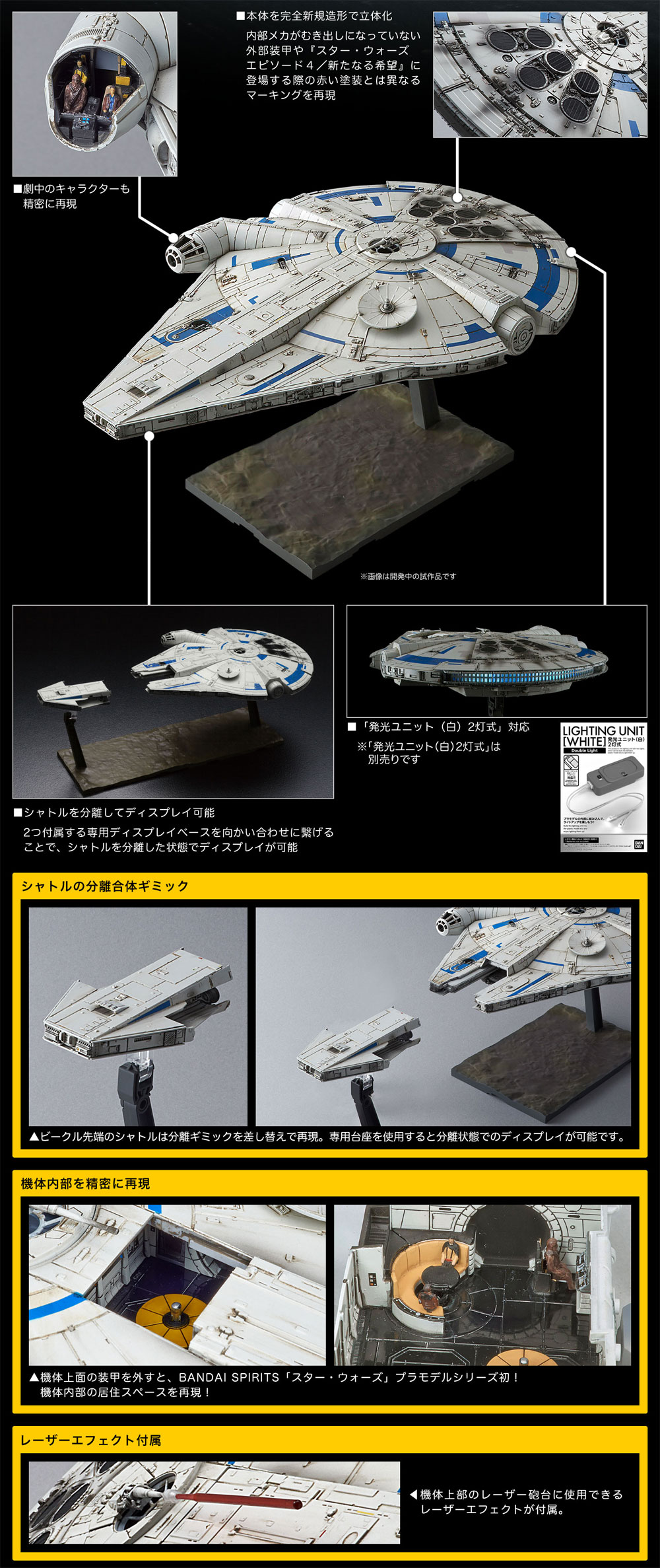 ミレニアム・ファルコン (ランド・カルリジアンVer.) プラモデル (バンダイ スターウォーズ No.0225754) 商品画像_4