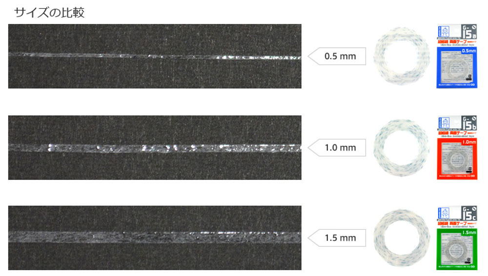G-15c 超極細 両面テープ 強粘着タイプ 1.5mm 両面テープ (ガイアノーツ G-Goods シリーズ （ツール） No.80035) 商品画像_2