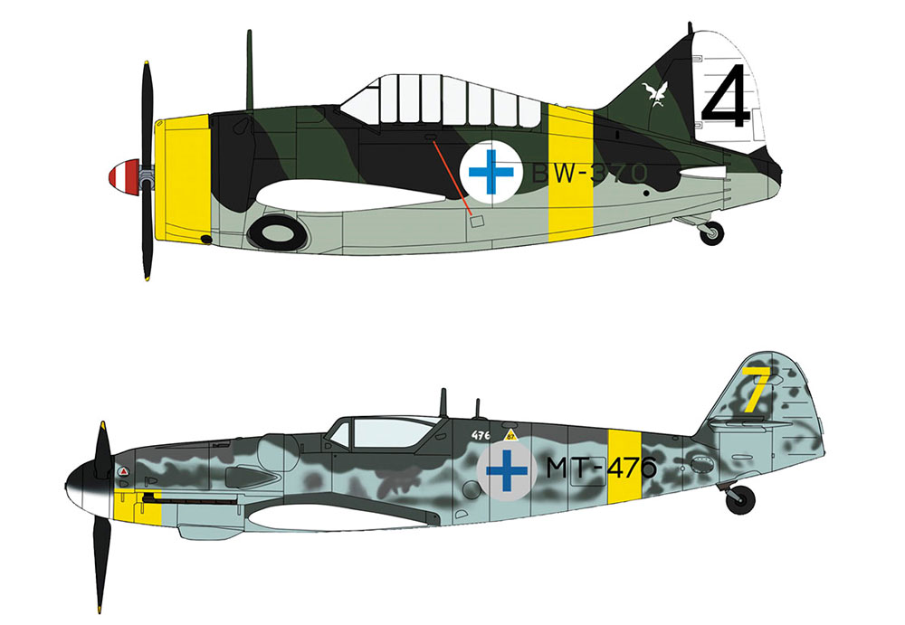 B-239 バッファロー & メッサーシュミット Bf109G-6 フィンランド空軍 プラモデル (ハセガワ 1/72 飛行機 限定生産 No.02279) 商品画像_2