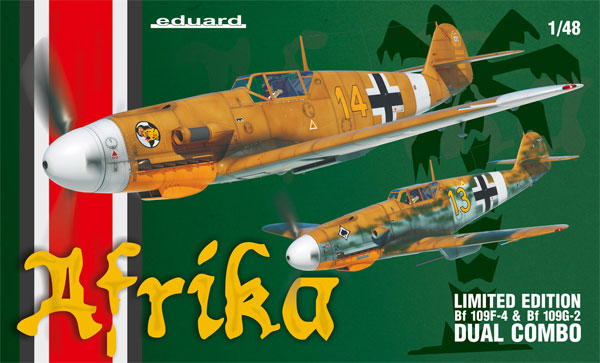 メッサーシュミット Bf109F-4 & Bf109G-2 アフリカ プラモデル (エデュアルド 1/48 リミテッドエディション No.11116) 商品画像