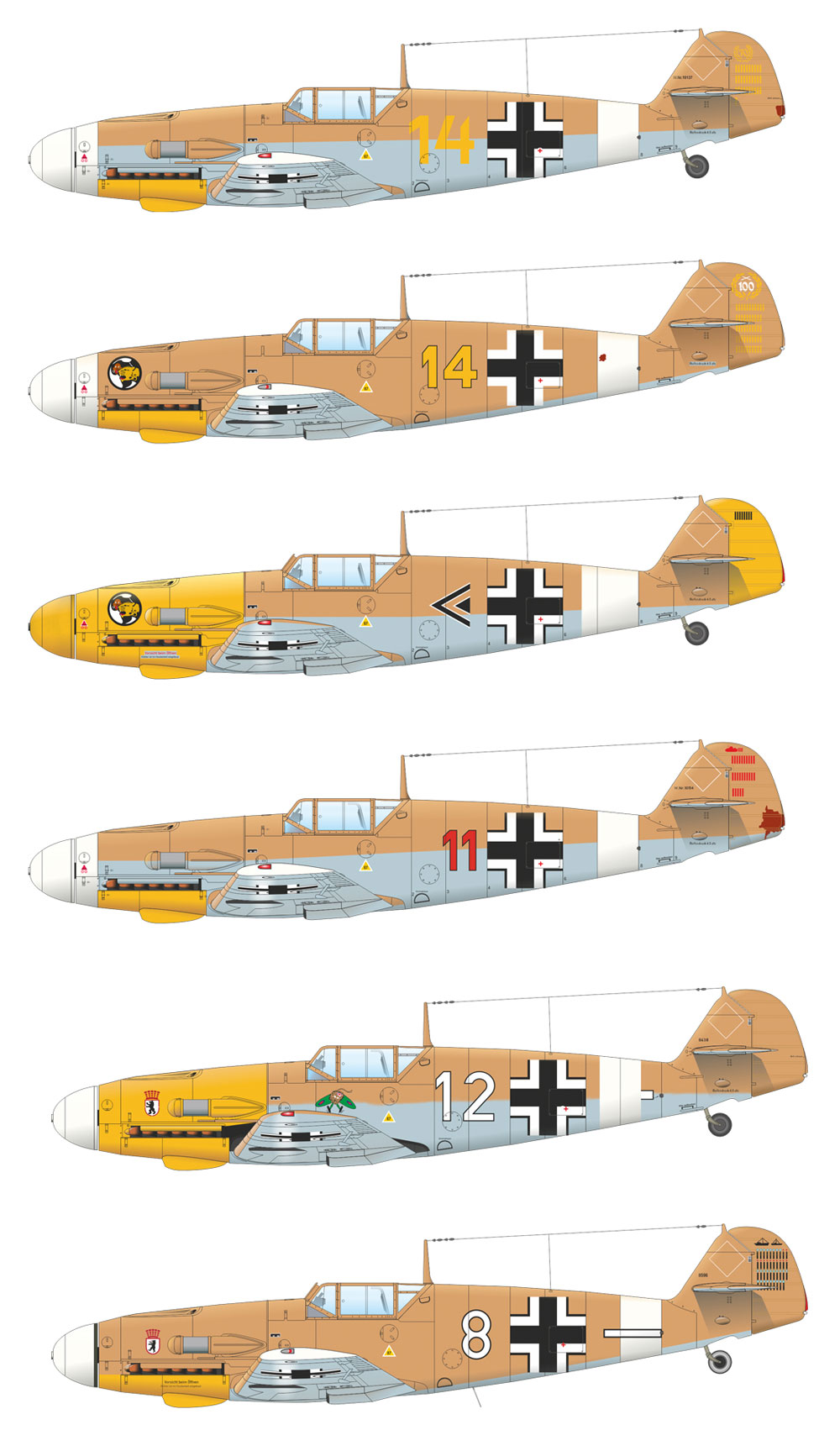メッサーシュミット Bf109F-4 & Bf109G-2 アフリカ プラモデル (エデュアルド 1/48 リミテッドエディション No.11116) 商品画像_3
