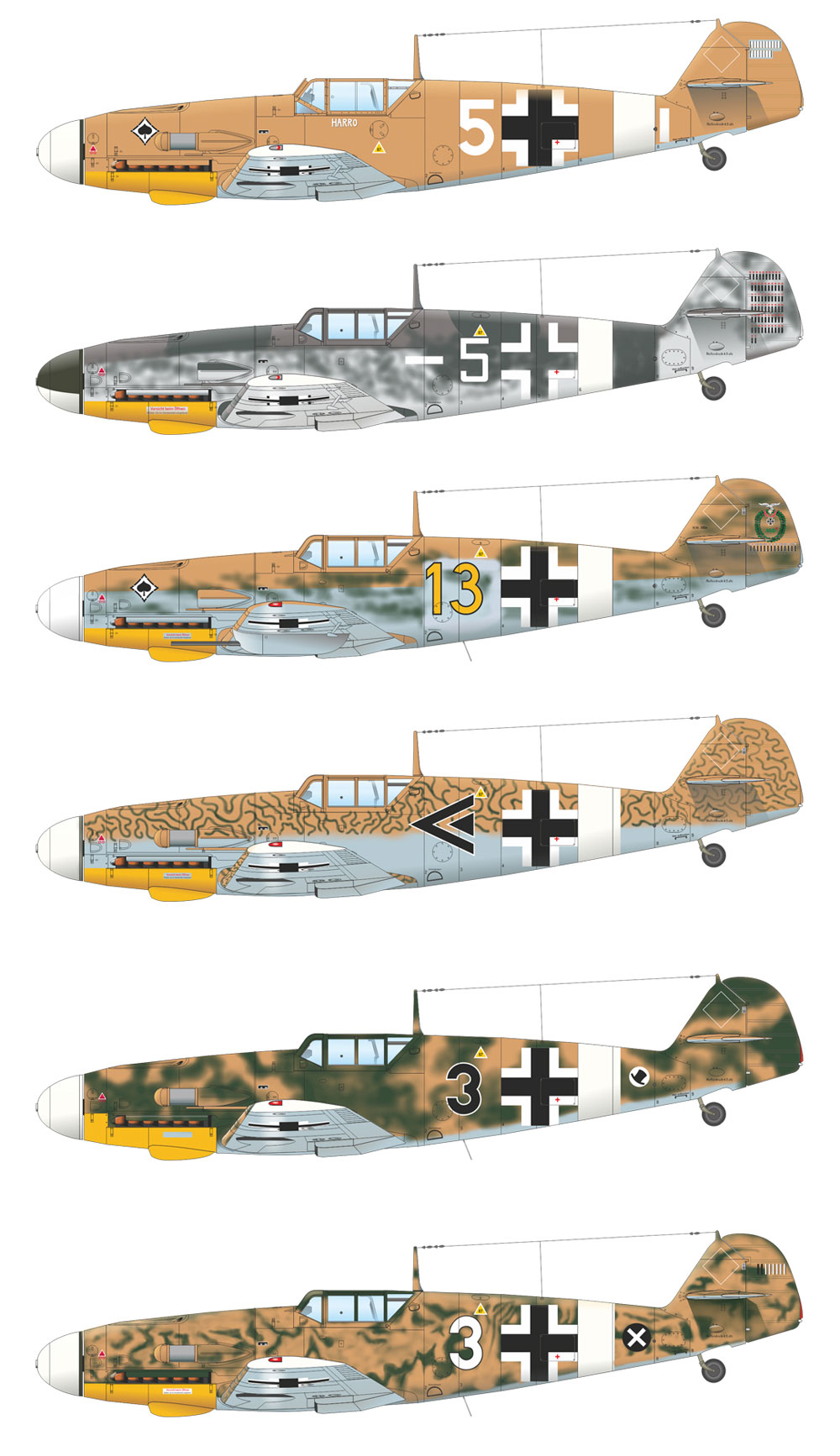 メッサーシュミット Bf109F-4 & Bf109G-2 アフリカ プラモデル (エデュアルド 1/48 リミテッドエディション No.11116) 商品画像_4
