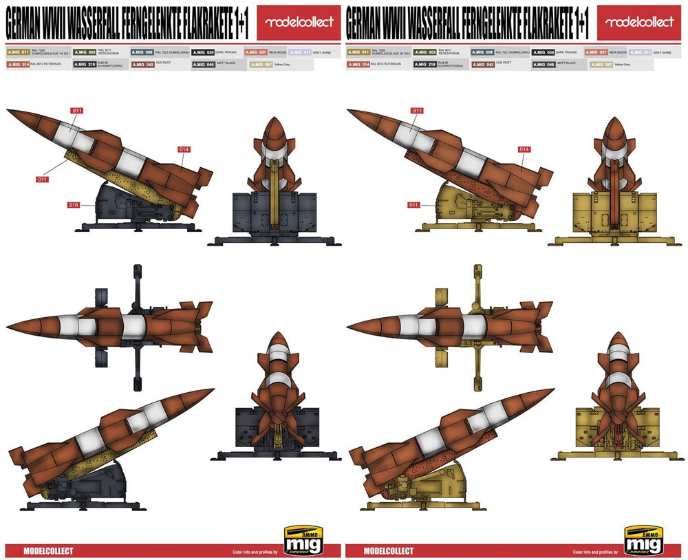 ドイツ ヴァッサーファル 遠隔操縦式 地対空ロケット (2キット入) プラモデル (モデルコレクト 1/72 AFV キット No.UA72141) 商品画像_2