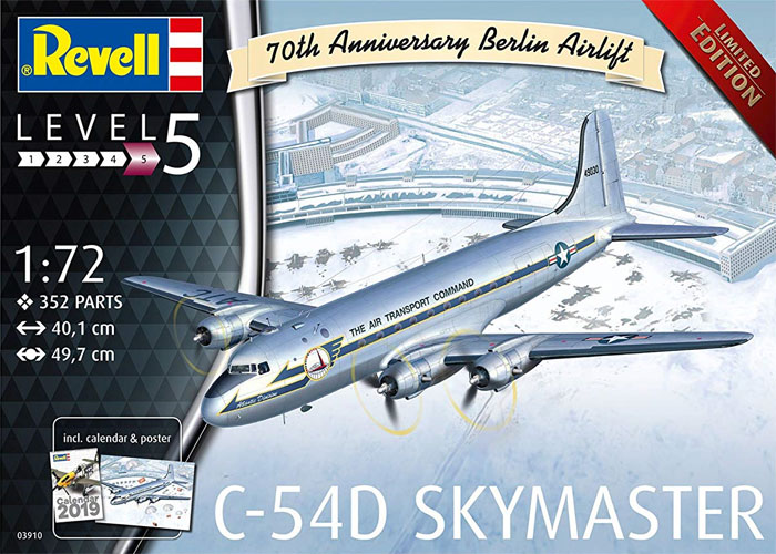 C-54D スカイマスター ベルリン エアリフト 70thアニバーサリー プラモデル (レベル 1/72 Aircraft No.03910) 商品画像