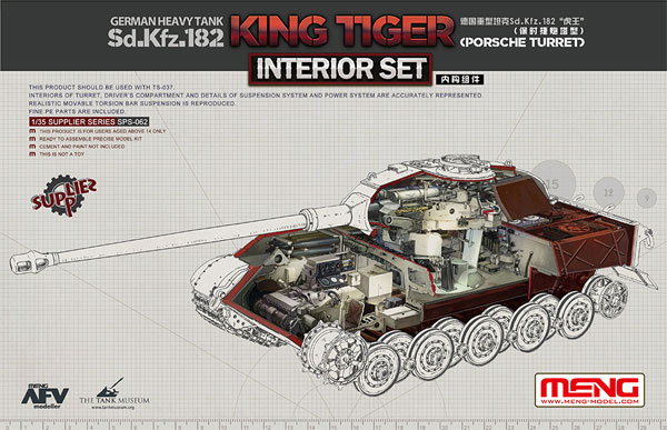 Sd.Kfz.182 キングタイガー ポルシェ砲塔 インテリアセット プラモデル (MENG-MODEL サプライ シリーズ No.SPS-062) 商品画像