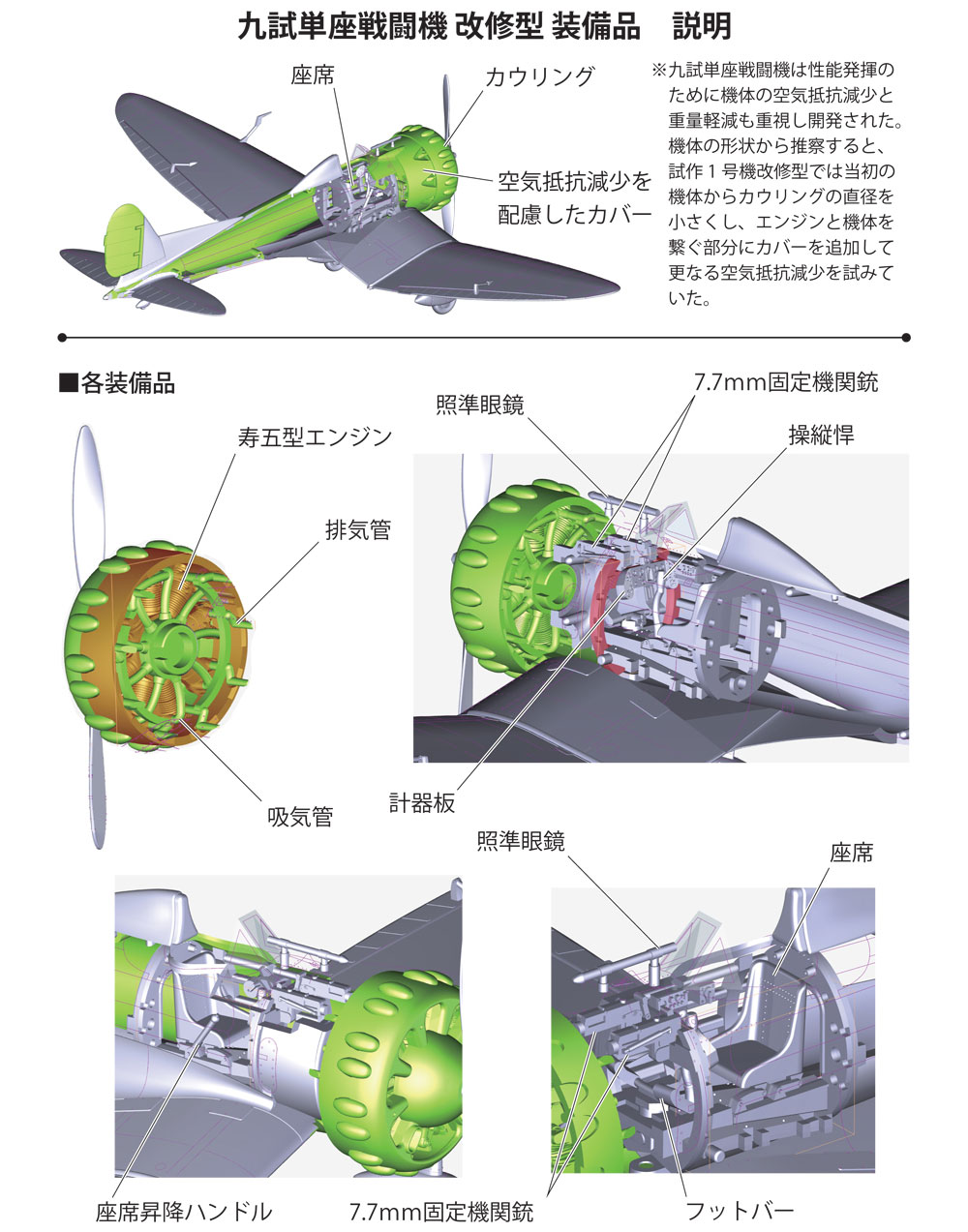 帝国海軍 九試単座戦闘機 改修型 プラモデル (ファインモールド 1/72 航空機 No.FP033) 商品画像_2