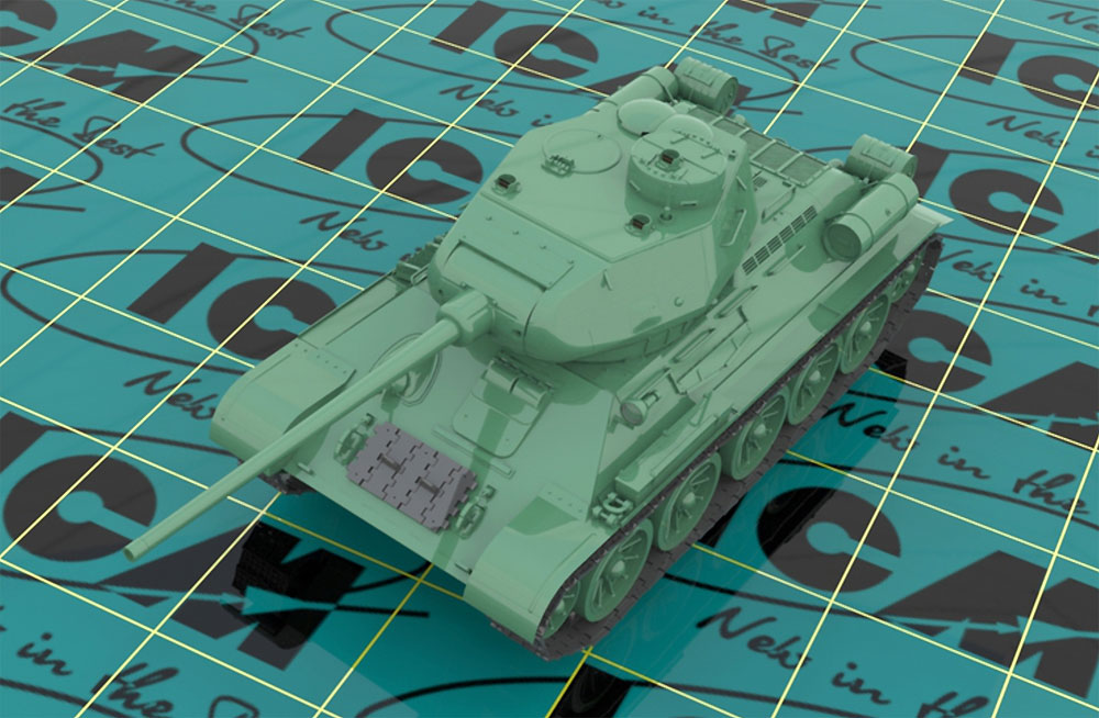 ソビエト T-34/85 w/戦車搭乗歩兵 プラモデル (ICM 1/35 ミリタリービークル・フィギュア No.35369) 商品画像_1