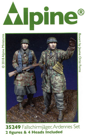 WW2 ドイツ 降下猟兵 アルデンヌ戦 (2体セット) レジン (アルパイン 1/35 フィギュア No.35249) 商品画像