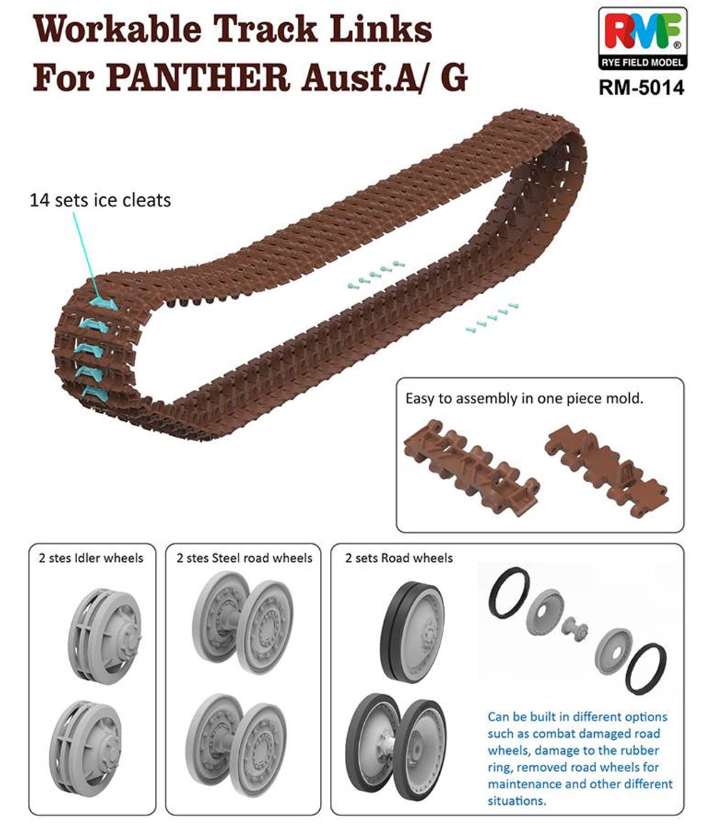 Sd.Kfz.171 パンター A型/G型 可動式履帯 プラモデル (ライ フィールド モデル 可動履帯 (WORKABLE TRACK LINKS) No.RM-5014) 商品画像_2