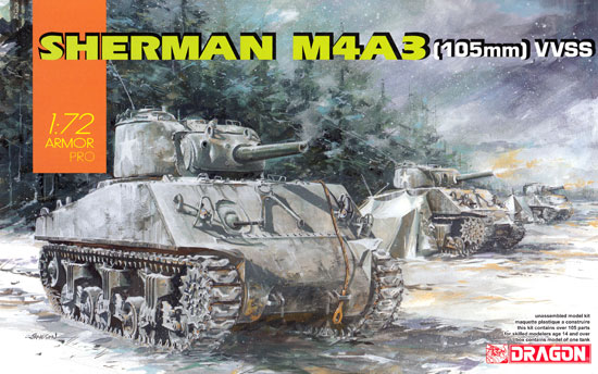 M4A3 (105mm) VVSS シャーマン プラモデル (ドラゴン 1/72 ARMOR PRO (アーマープロ) No.7569) 商品画像