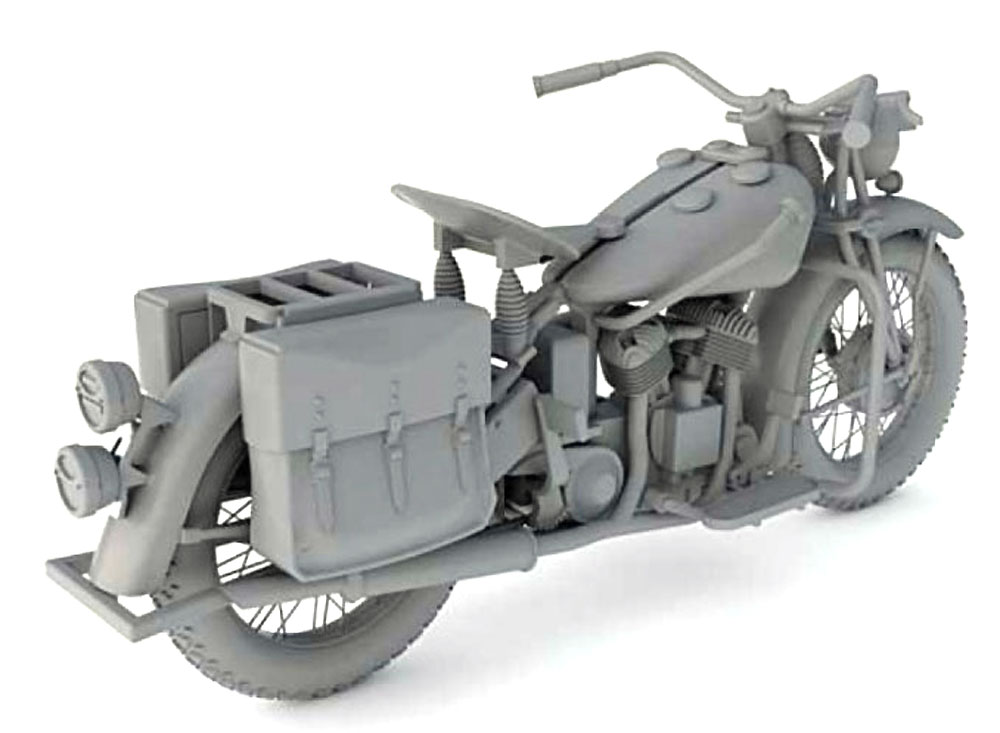 アメリカ 軍用バイク インディアン 741B プラモデル (サンダーモデル プラスチックモデルキット No.35003) 商品画像_3