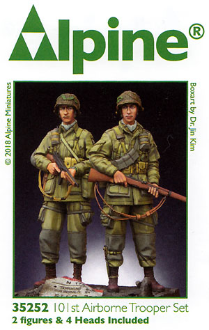 WW2 アメリカ 第101空挺師団 兵士 (2体セット) レジン (アルパイン 1/35 フィギュア No.AM35252) 商品画像