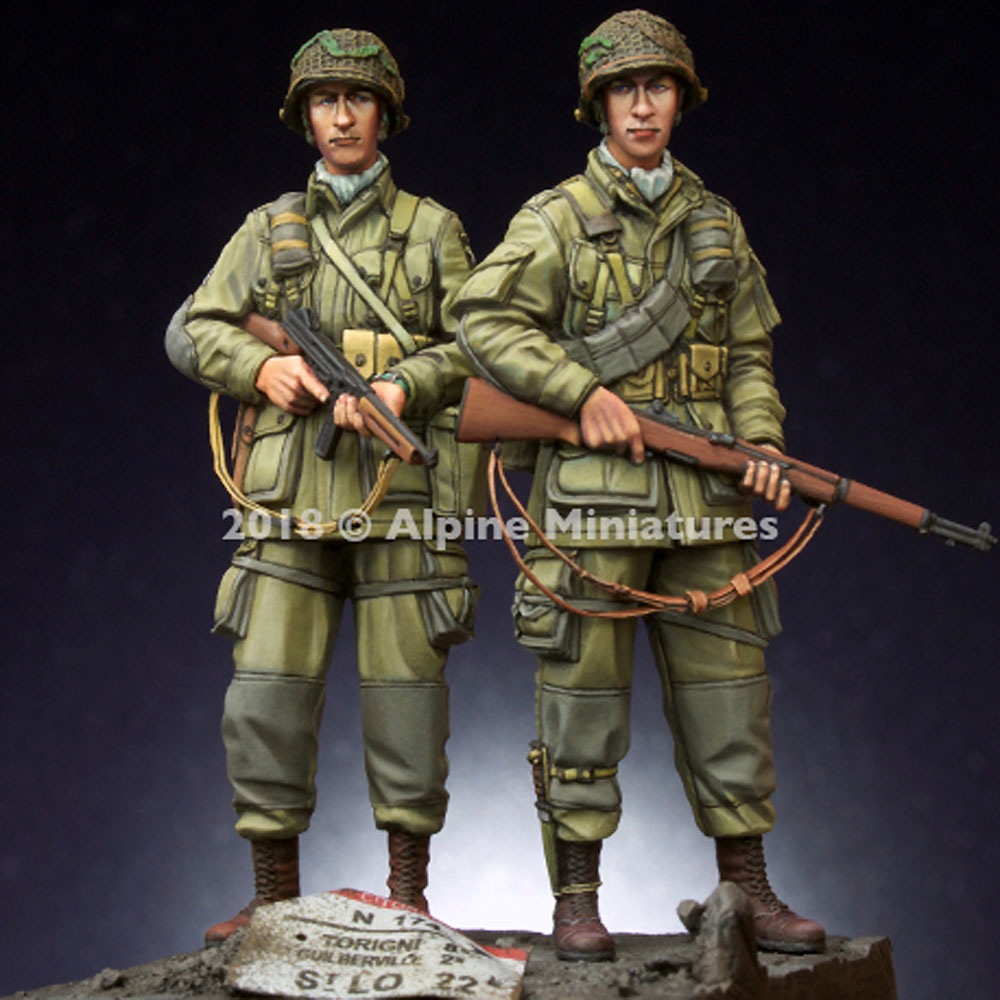 WW2 アメリカ 第101空挺師団 兵士 (2体セット) レジン (アルパイン 1/35 フィギュア No.AM35252) 商品画像_2