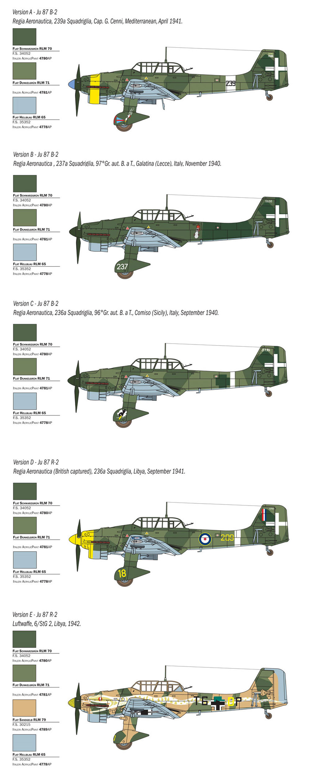 ユンカース Ju87B-2/R-2 ピッキアテッロ プラモデル (イタレリ 1/48 飛行機シリーズ No.2769) 商品画像_2