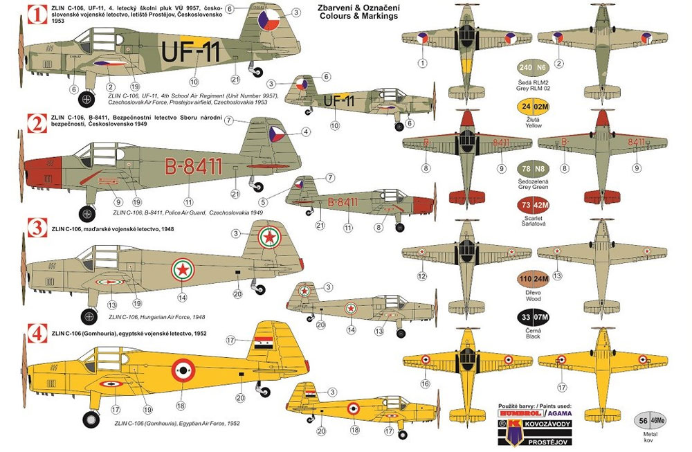 ズリン C-106 チェコ空軍 複座練習機 プラモデル (KPモデル 1/48 エアクラフト プラモデル No.KPM4809) 商品画像_1