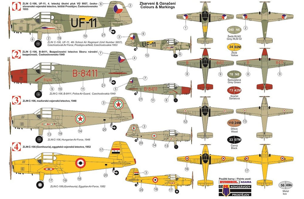 ズリン C-106 チェコ空軍 複座練習機 プラモデル (KPモデル 1/48 エアクラフト プラモデル No.KPM4809) 商品画像_1