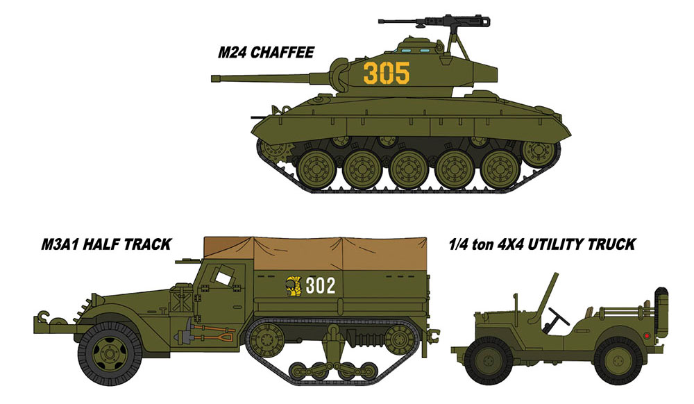 M24 チャーフィー & M3A1 ハーフトラック & 1/4トン 4×4トラック 陸上自衛隊/警察予備隊 (プラモデル) (ハセガワ 1/72 AFV 限定生産 No.30056) 商品画像_2