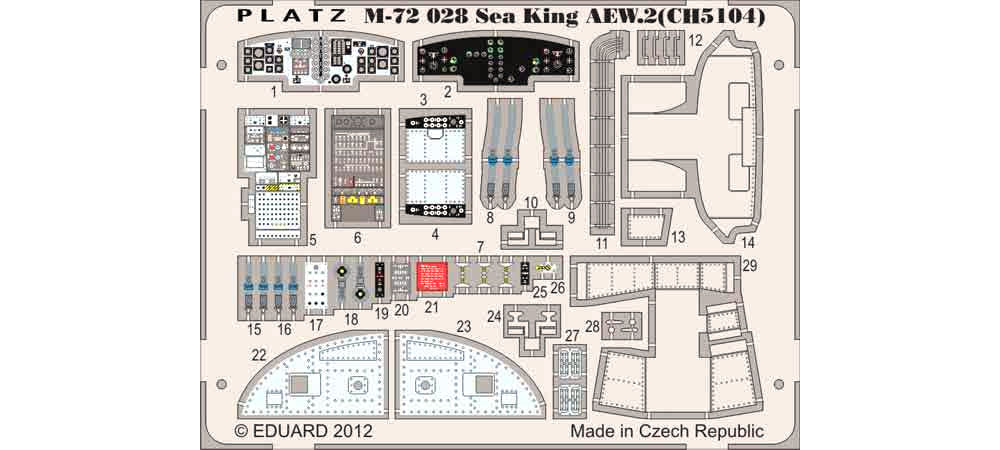 イギリス海軍 早期警戒ヘリ ウェストランド シーキング AEW.2用 ディテールアップエッチングパーツ エッチング (プラッツ 1/72 アクセサリーパーツ No.M72-028) 商品画像_1