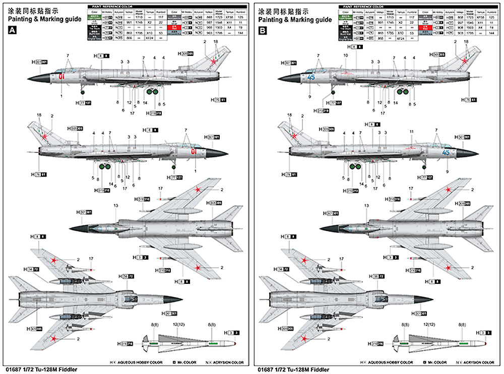 Tu-128M フィドラー プラモデル (トランペッター 1/72 エアクラフトシリーズ No.01687) 商品画像_1