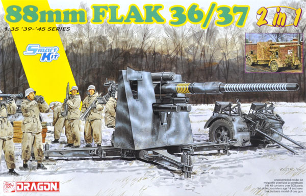 ドイツ 88mm 高射砲 Flak36/37 2in1 プラモデル (ドラゴン 1/35 