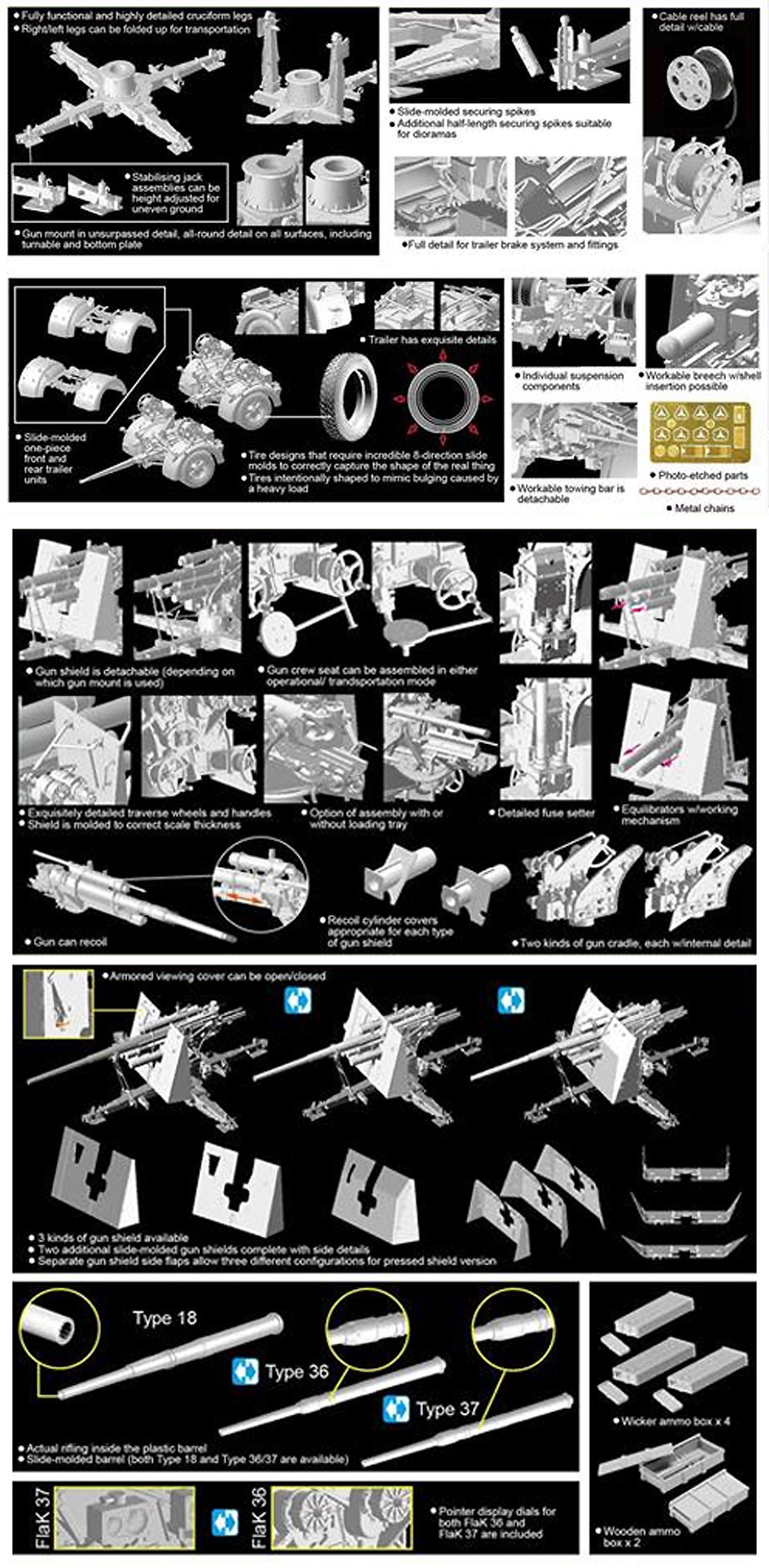 ドイツ 88mm 高射砲 Flak36/37 2in1 プラモデル (ドラゴン 1/35 '39-'45 Series No.6923) 商品画像_2