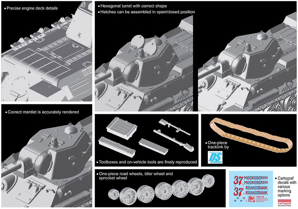 T-34/76 Mod.1942 プラモデル (ドラゴン 1/72 ARMOR PRO (アーマープロ) No.7595) 商品画像_2