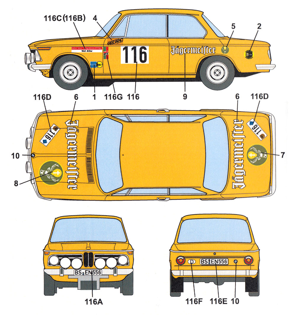 BMW 2002 ti #116/#260 オリンピアラリー 1973 デカール デカール (スタジオ27 ラリーカー オリジナルデカール No.DC1216) 商品画像_3